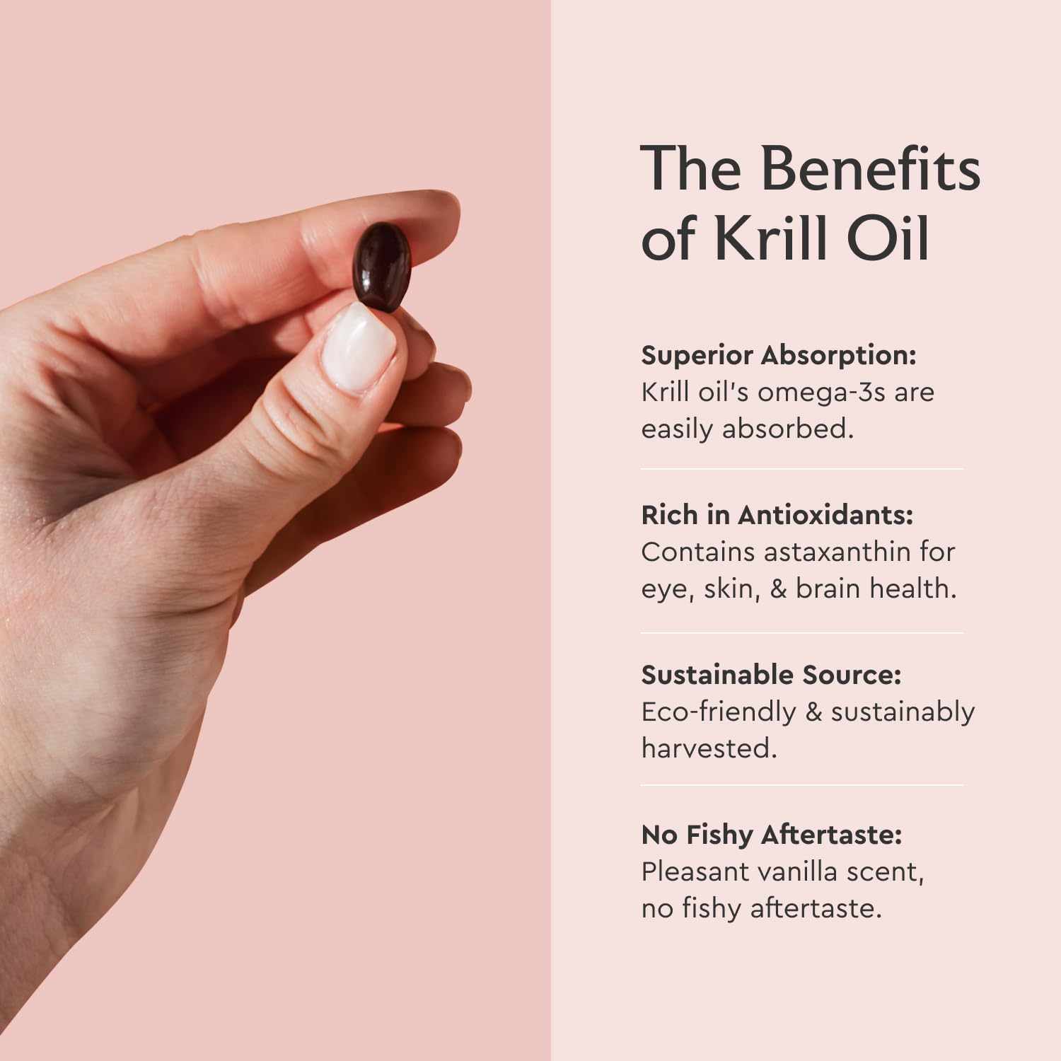 Alaya Naturals Krill Oil Softgels with a measuring spoon