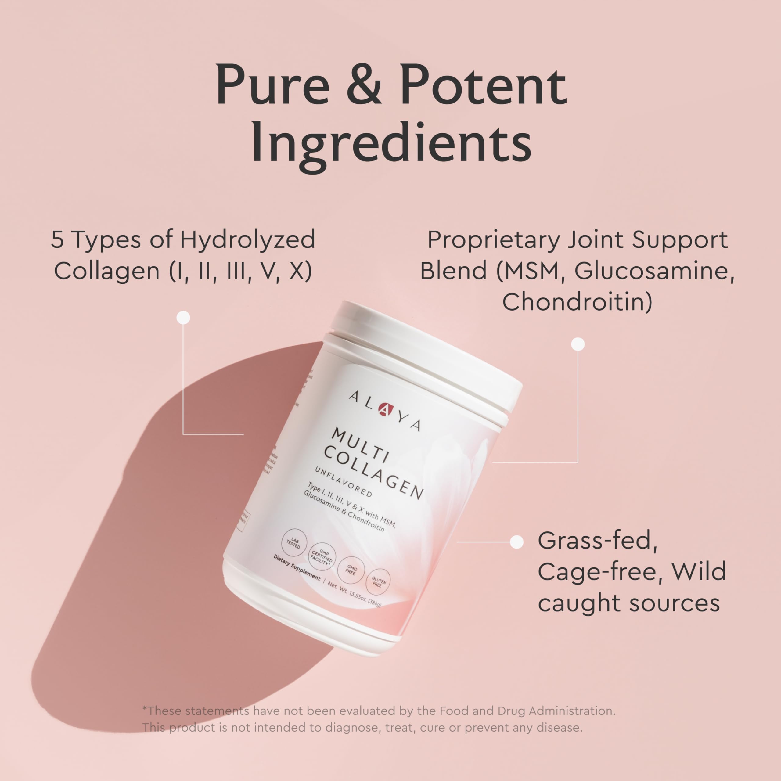 Alaya Naturals Multi Collagen Powder mixed in a smoothie