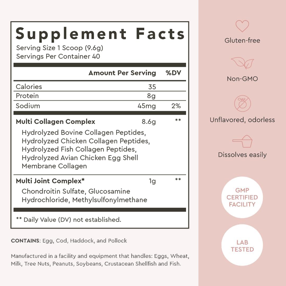 Alaya Naturals Multi Collagen Powder scoop showing unflavoured powder