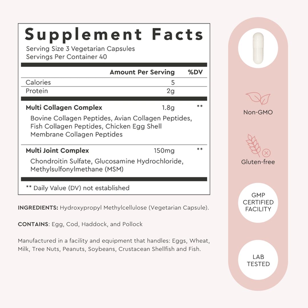 Alaya Naturals Multi-Source Collagen Capsules on a wooden table