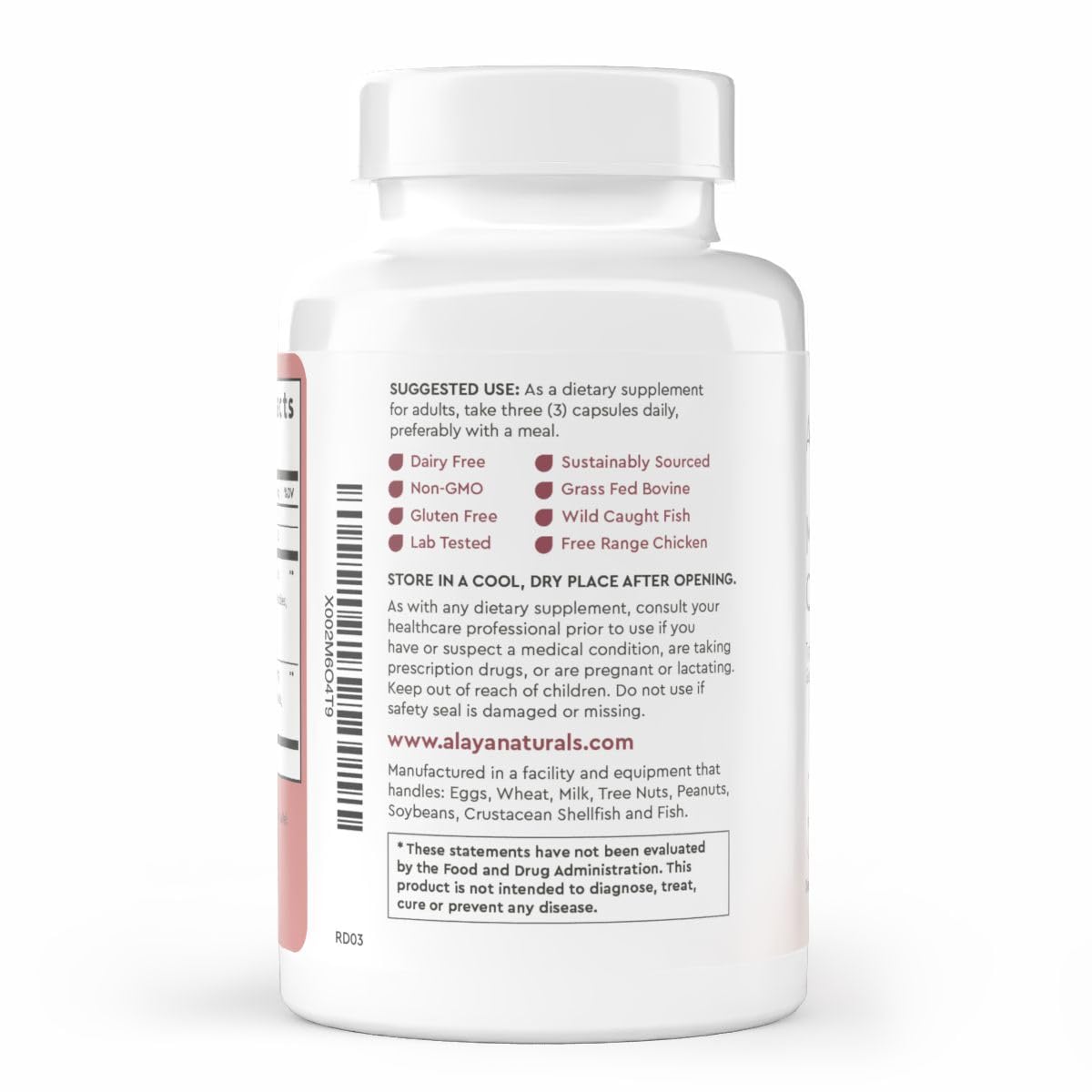 Alaya Naturals Multi-Source Collagen Capsules packaging