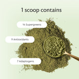 Alaya Naturals Supergreens Powder scoop with powder