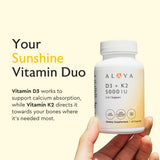 Alaya Naturals Vitamin D3 & K2 capsules bottle with label