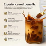 alcami elements Mushroom Coffee support in a cup with coffee