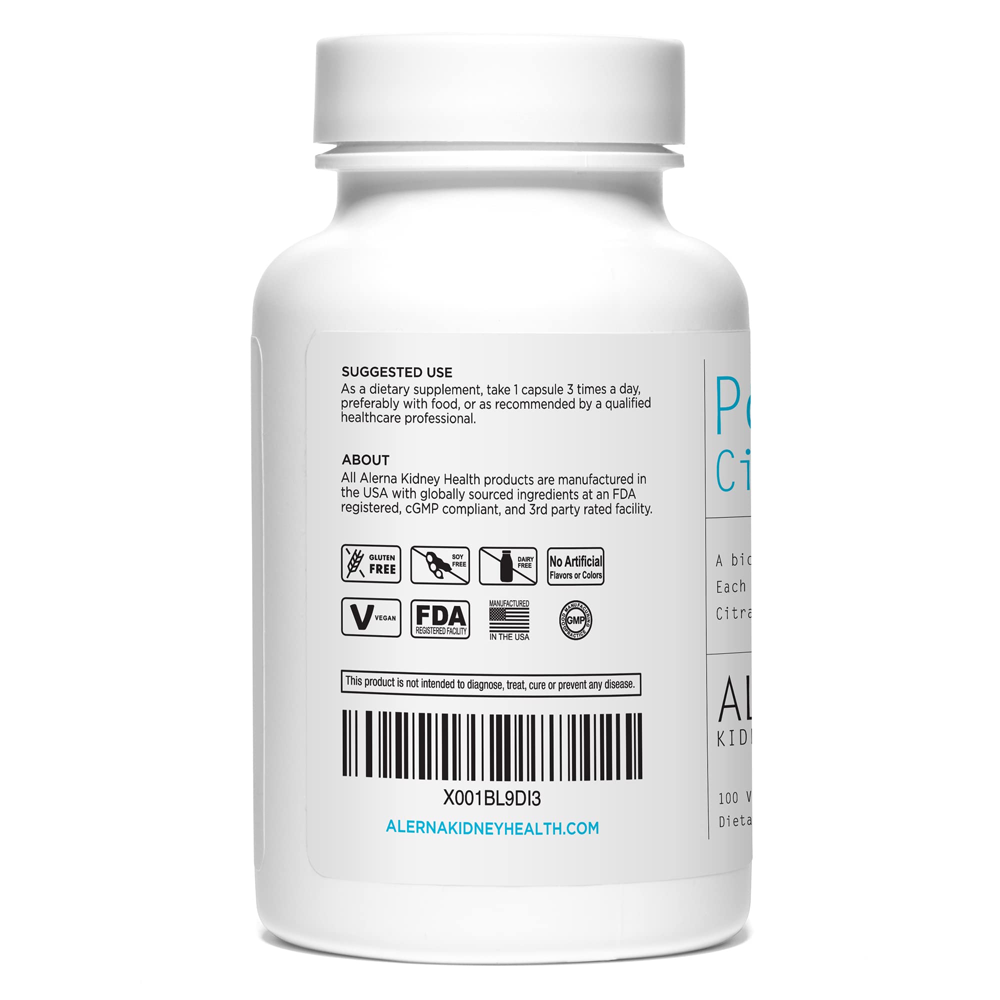 Alerna Kidney Health Potassium Citrate 99mg capsule close-up