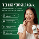 Alevia Organic Amla 1000mg Capsules back view with ingredient list
