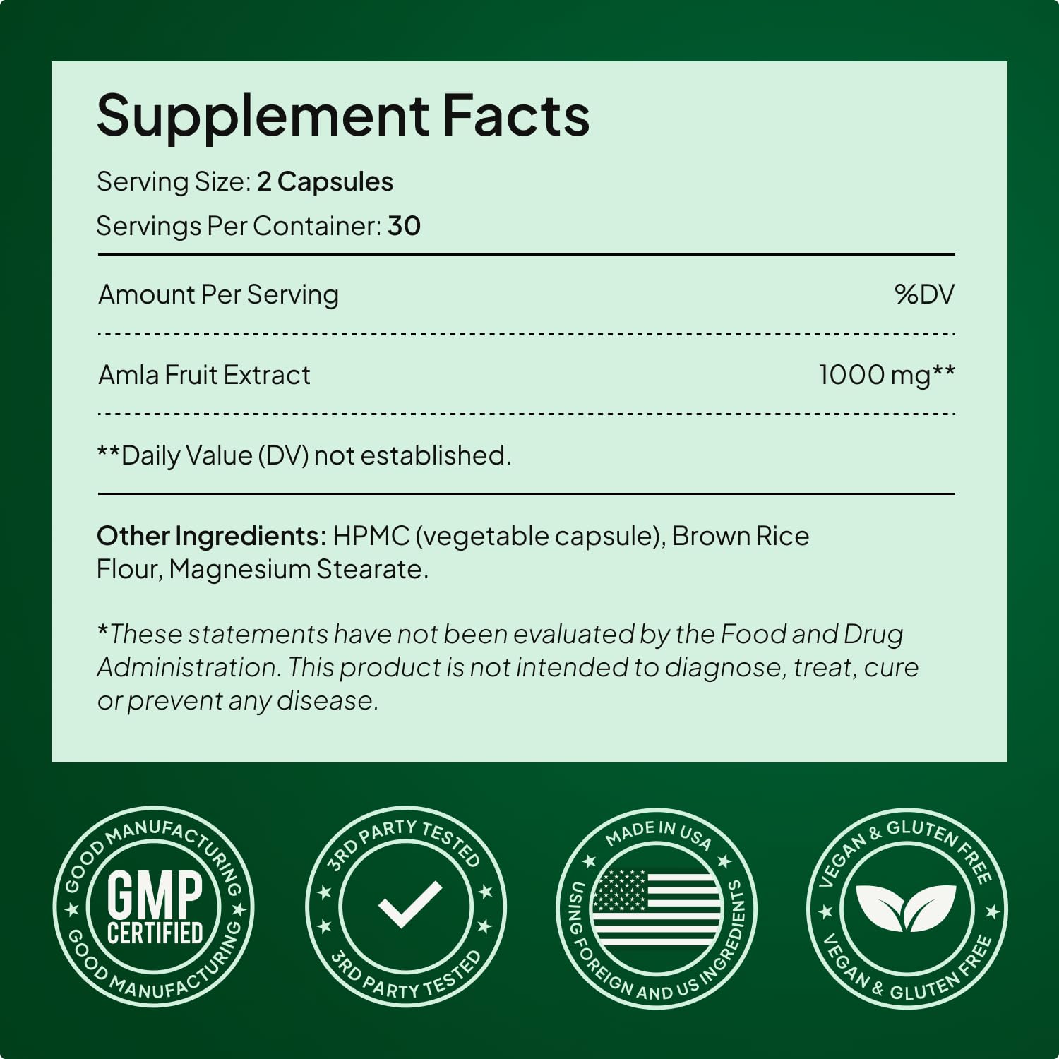 Alevia Organic Amla 1000mg Capsules with measuring scoop