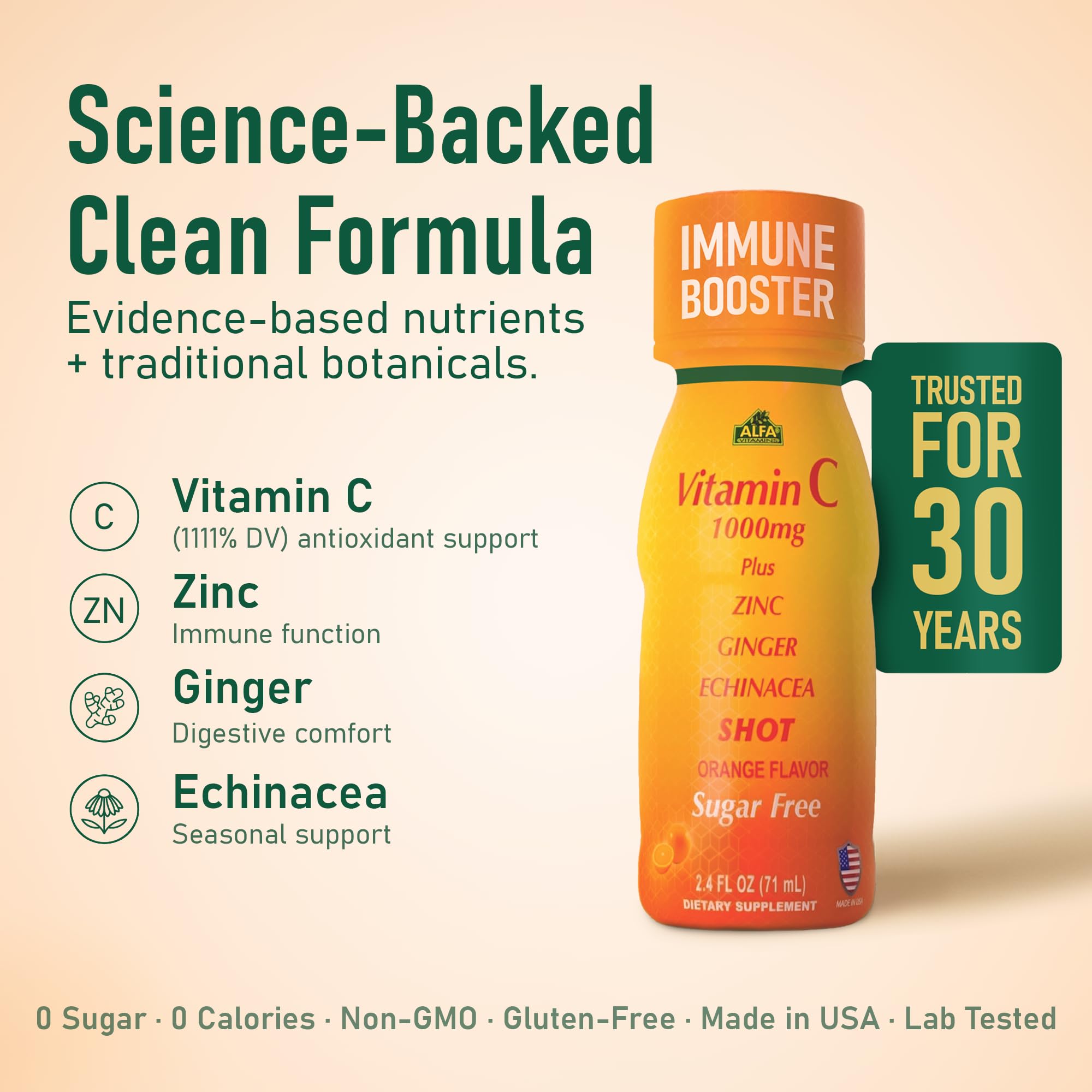ALFA VITAMINS Vitamin C with Zinc 1000mg side view