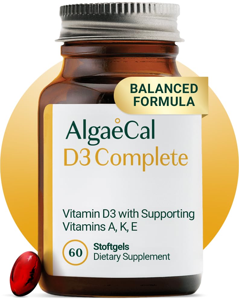 ALGAECAL D3 Complete Vitamin D3 & K2 softgel bottle front view