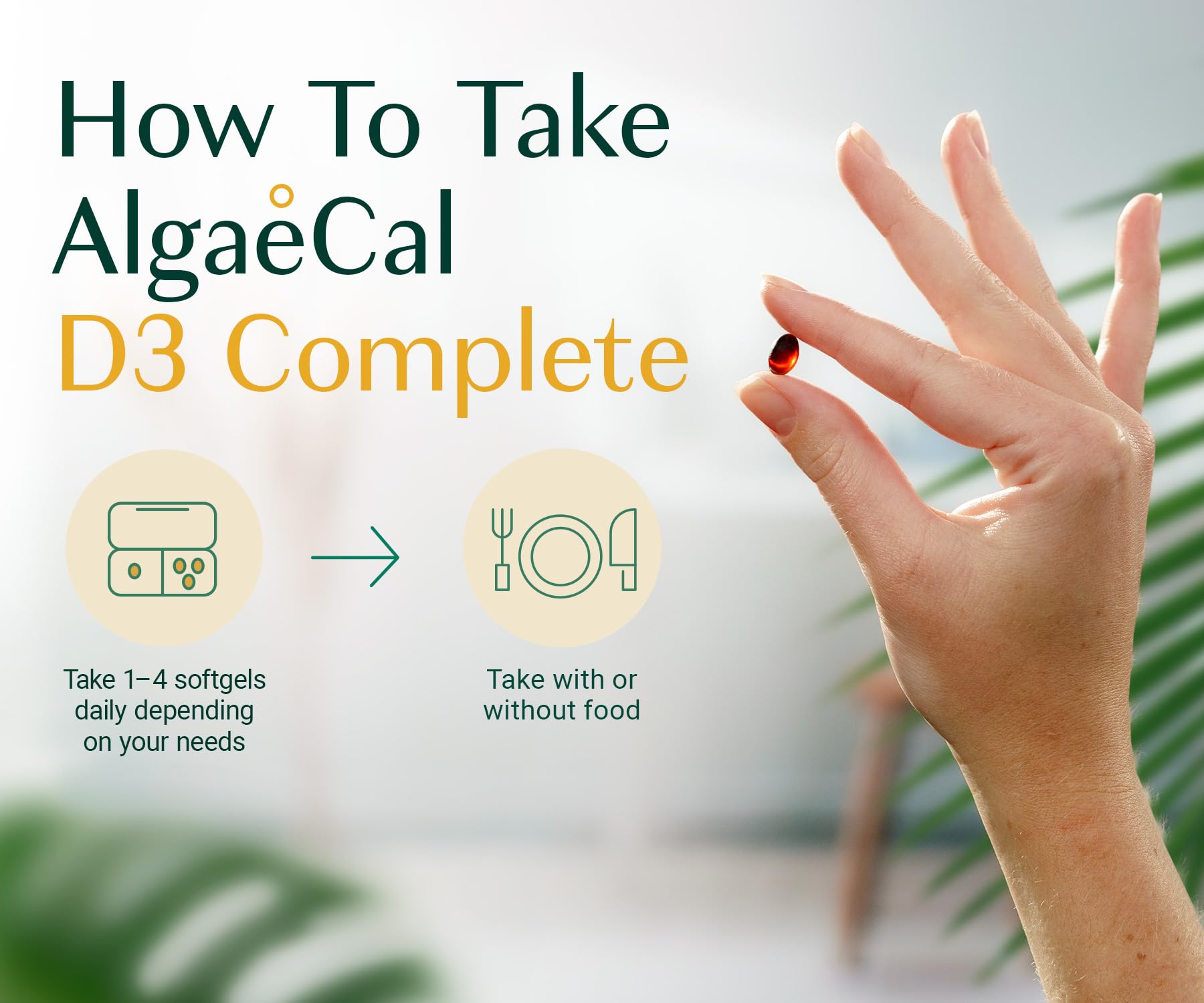 ALGAECAL D3 Complete Vitamin D3 & K2 supplement label close-up