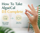 ALGAECAL D3 Complete Vitamin D3 & K2 supplement label close-up