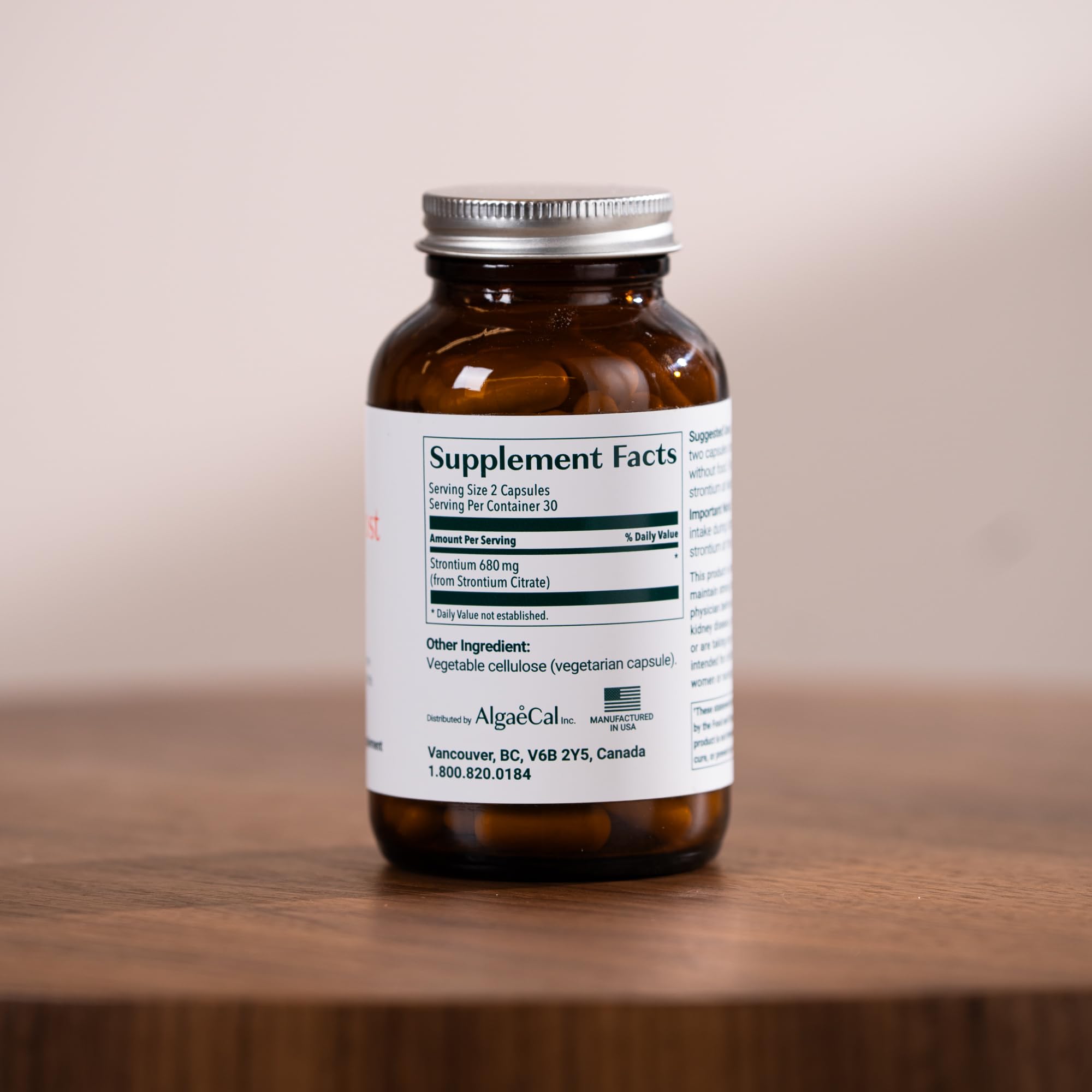 ALGAECAL Strontium Citrate 680mg capsules packaging details