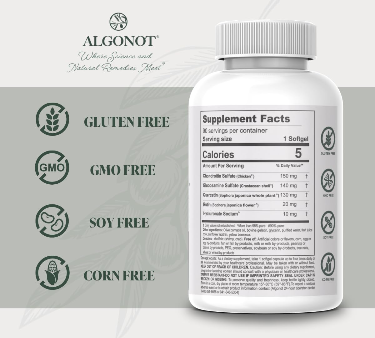 Algonot CystoProtek Bladder Support Supplement ingredients list