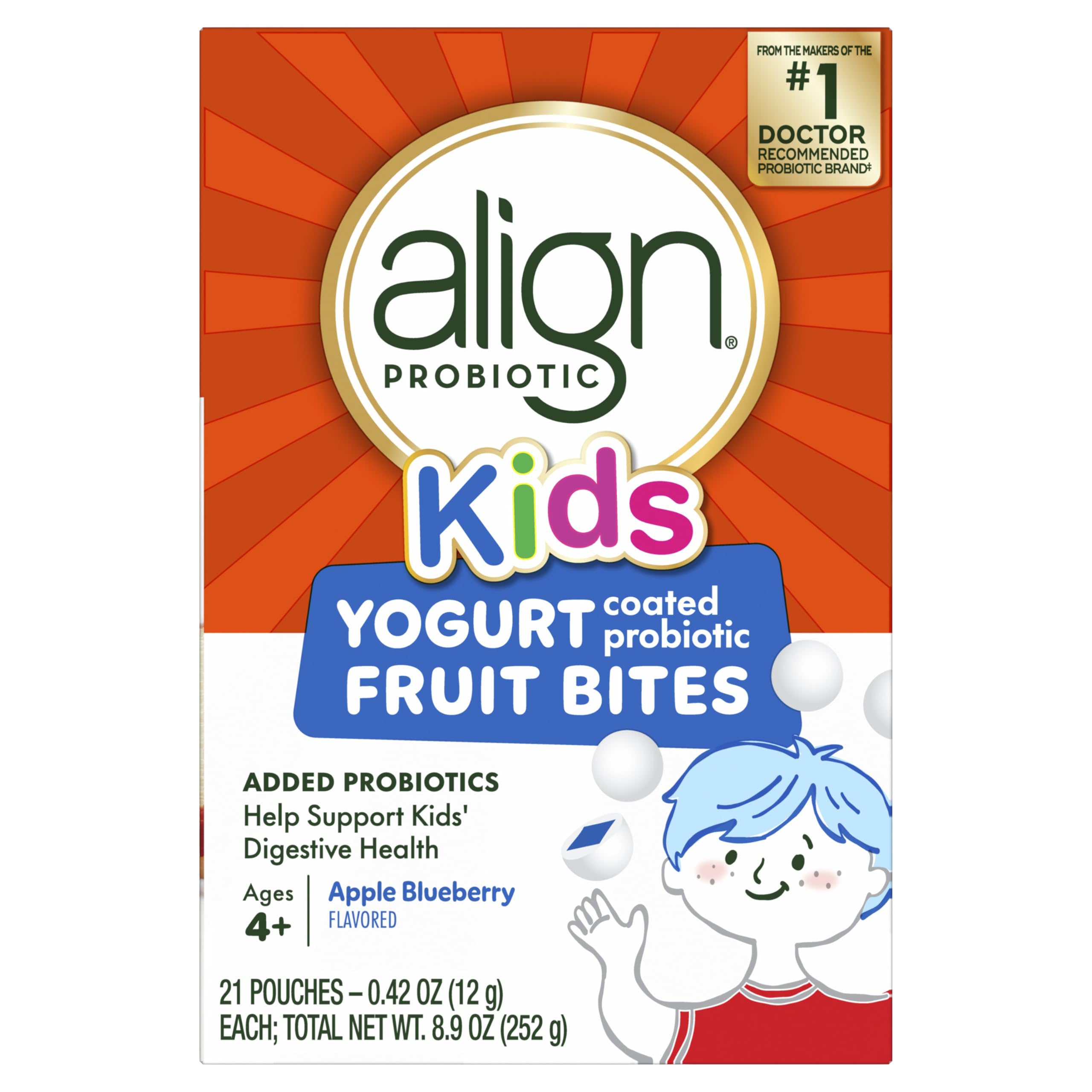 Align Kids Yogurt-Coated Probiotic Fruit Bites packaging front view