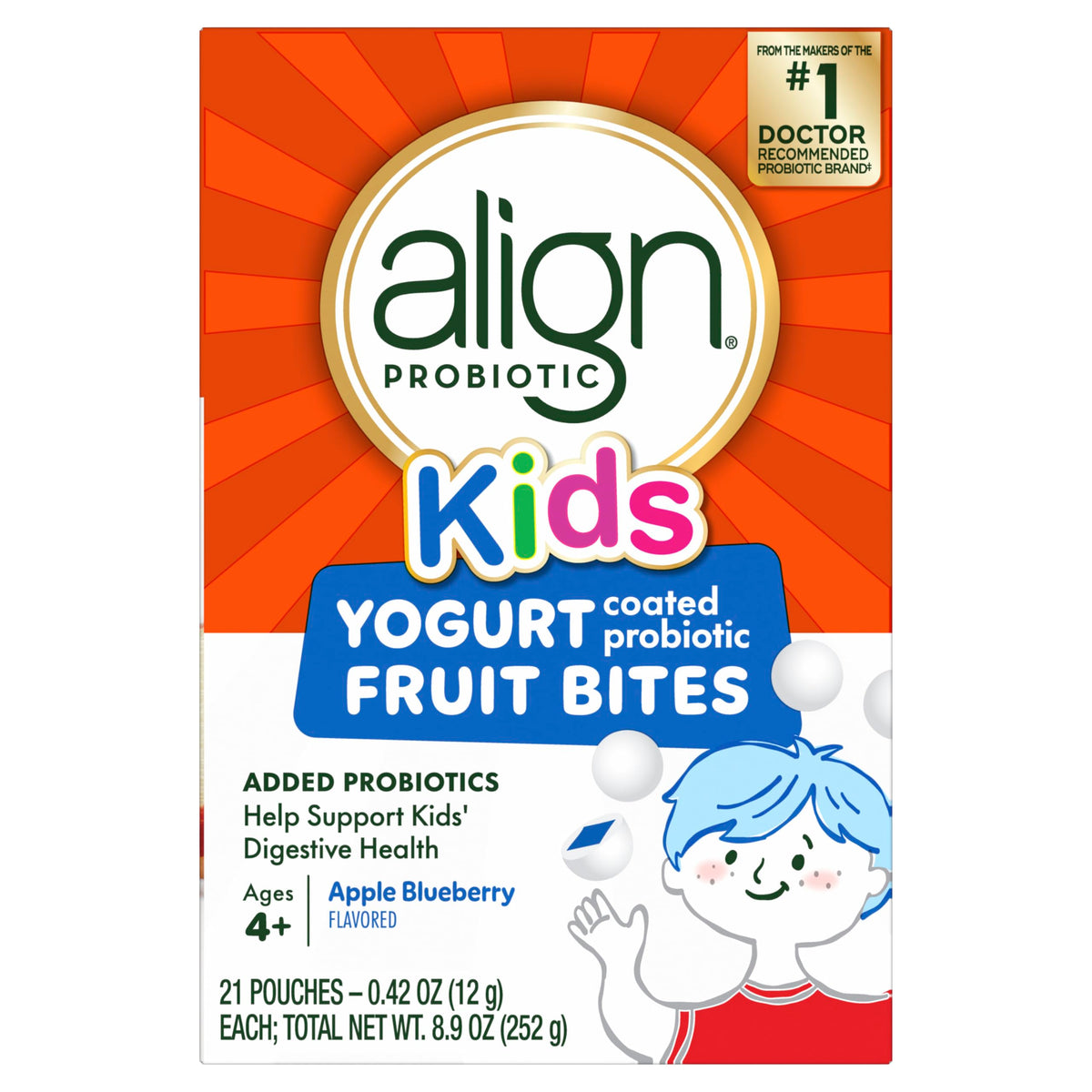 Align Kids Yogurt-Coated Probiotic Fruit Bites packaging front view