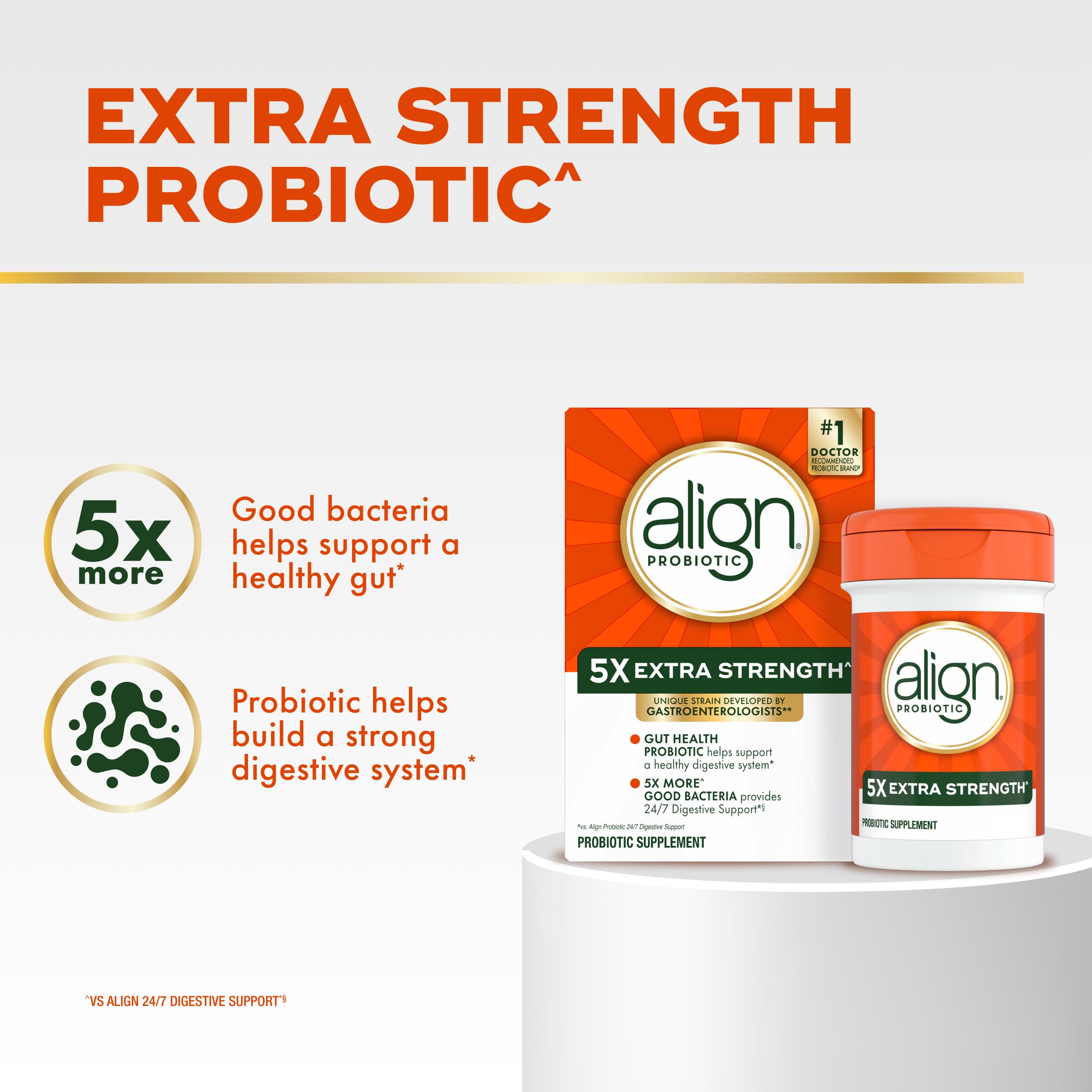 Align Probiotic 5X Extra Strength 30 Capsules back view