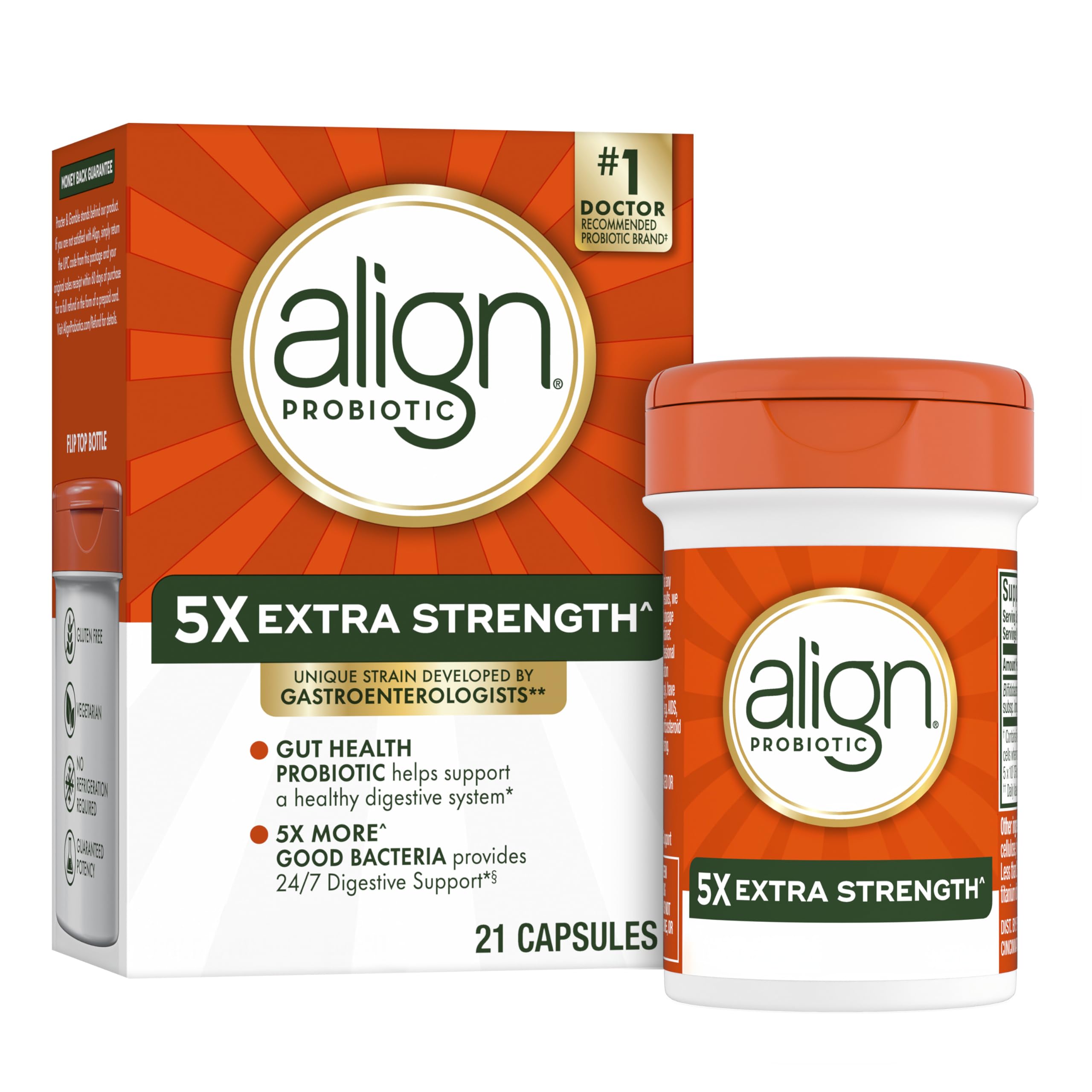 Align Probiotic 5X Extra Strength 30 Capsules front view