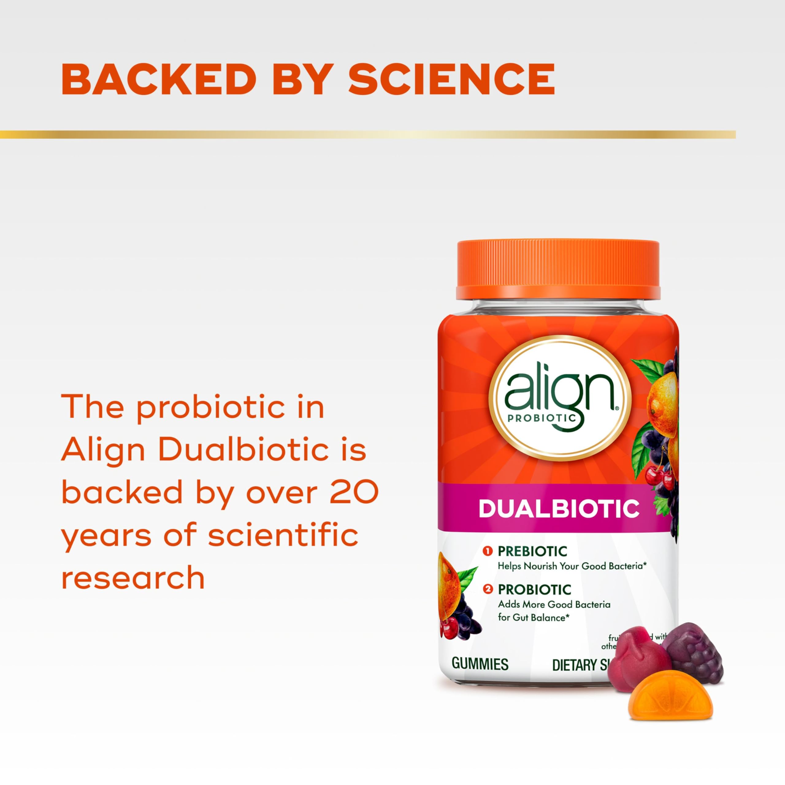 Align Probiotic + Prebiotic Gummies side view