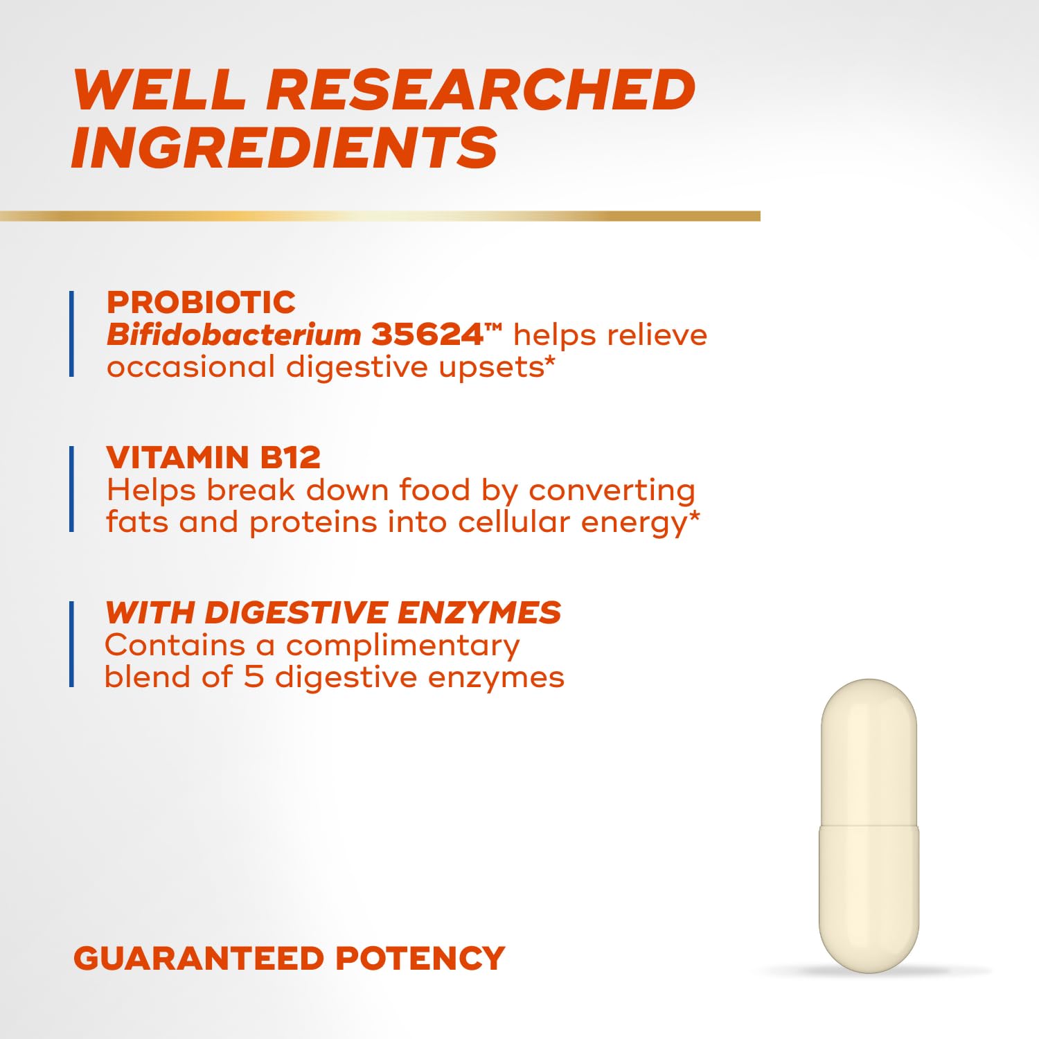 Align Probiotic Relief + Food daily 28 Capsules bottle with cap