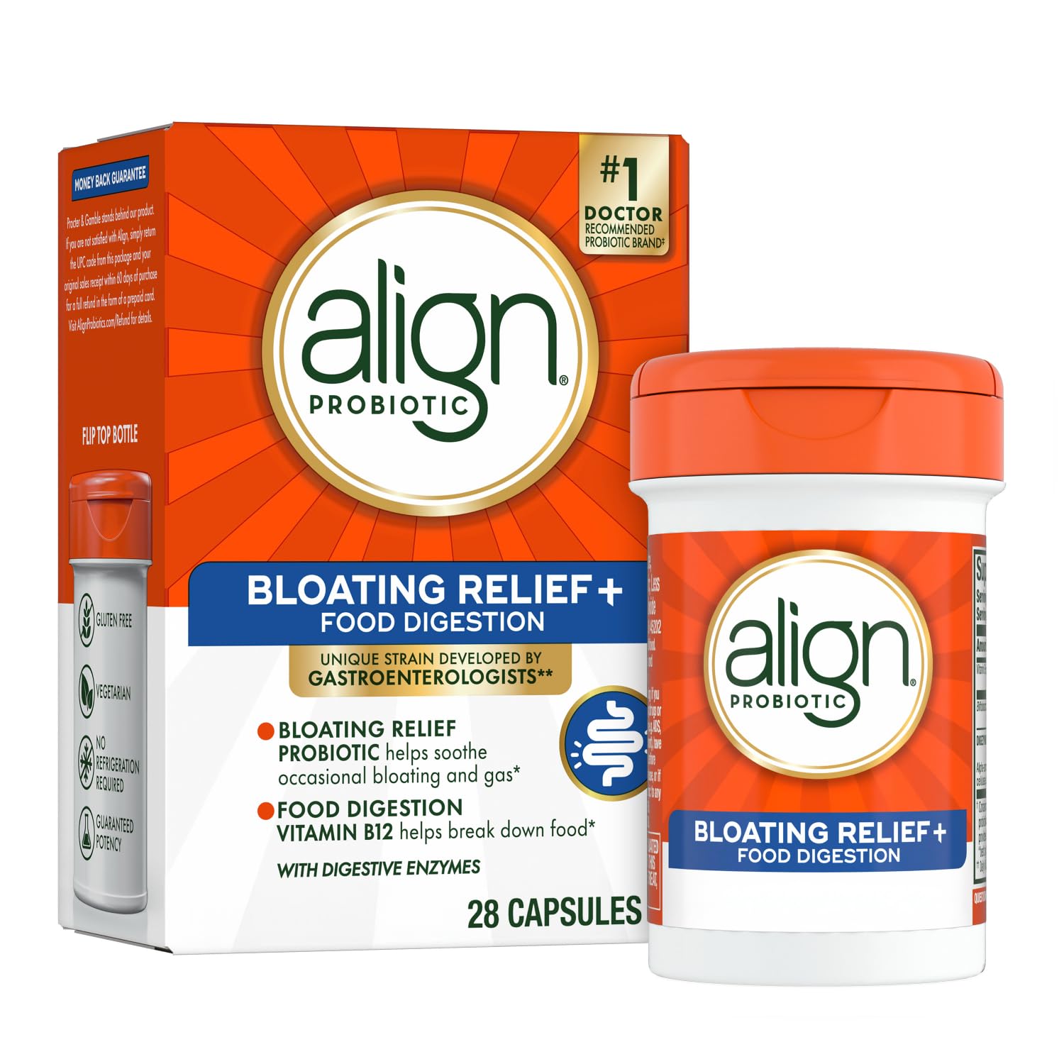 Align Probiotic Relief + Food daily 28 Capsules front view