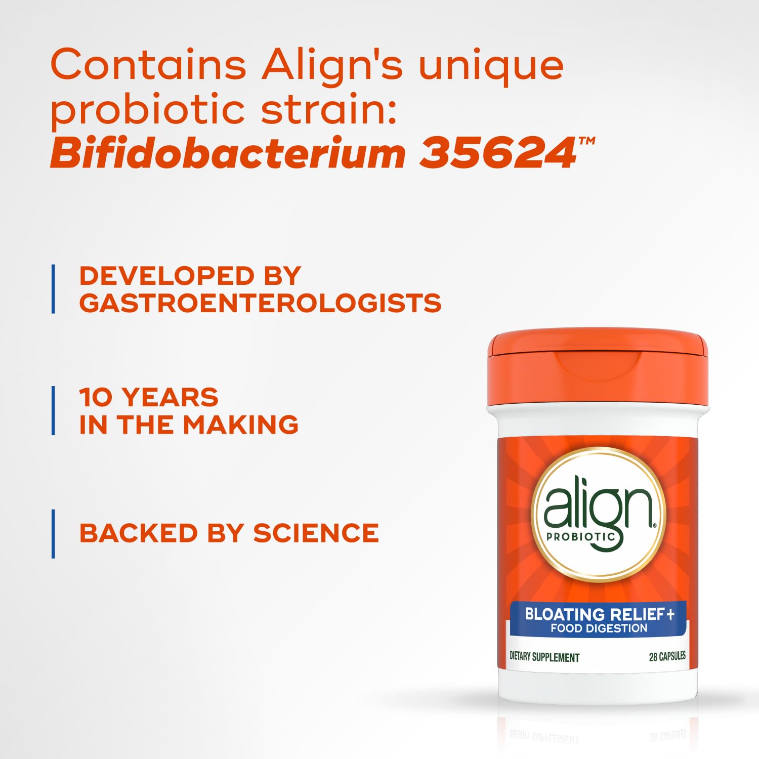Align Probiotic Relief + Food daily 28 Capsules ingredients list