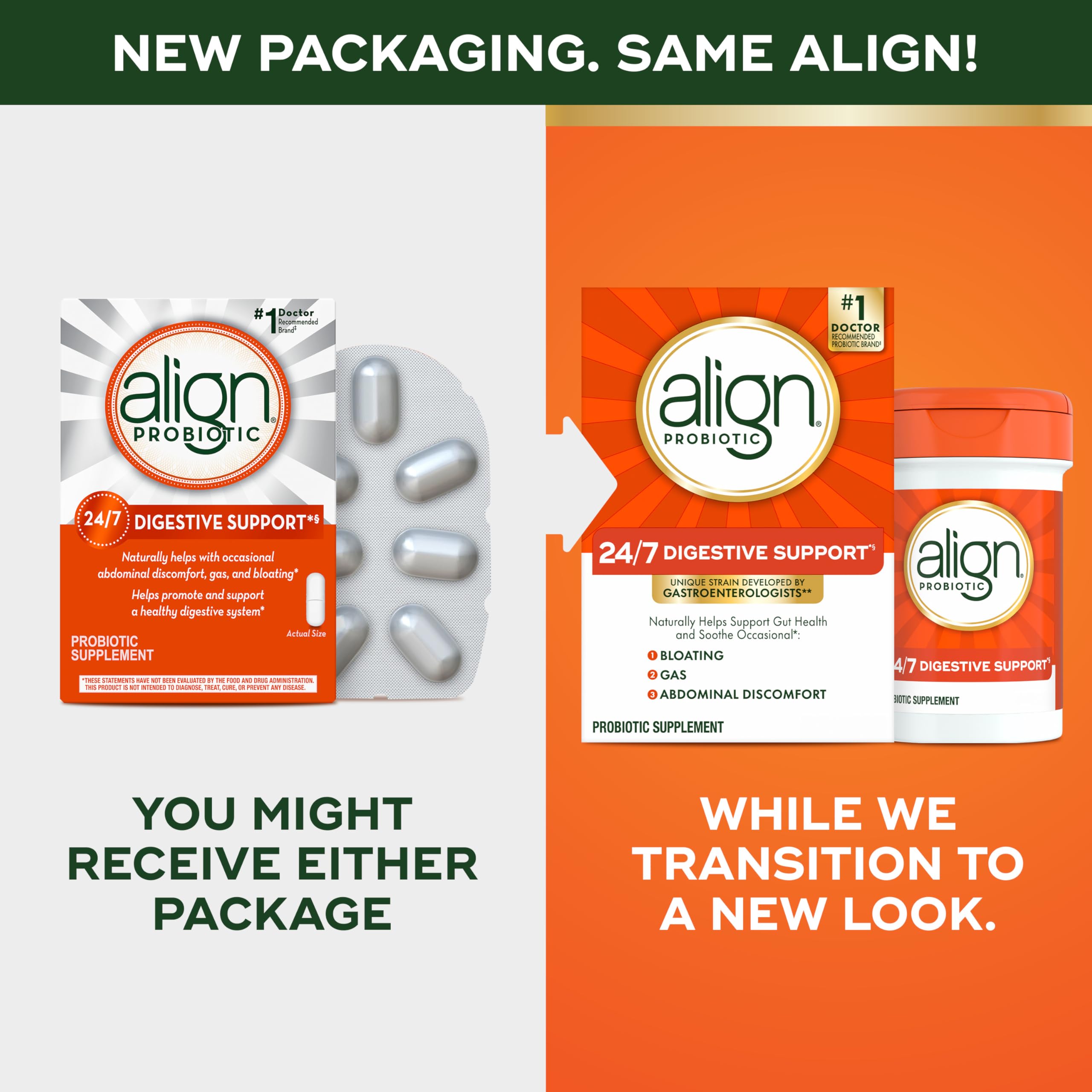 Align Probiotic Supplement capsule close-up
