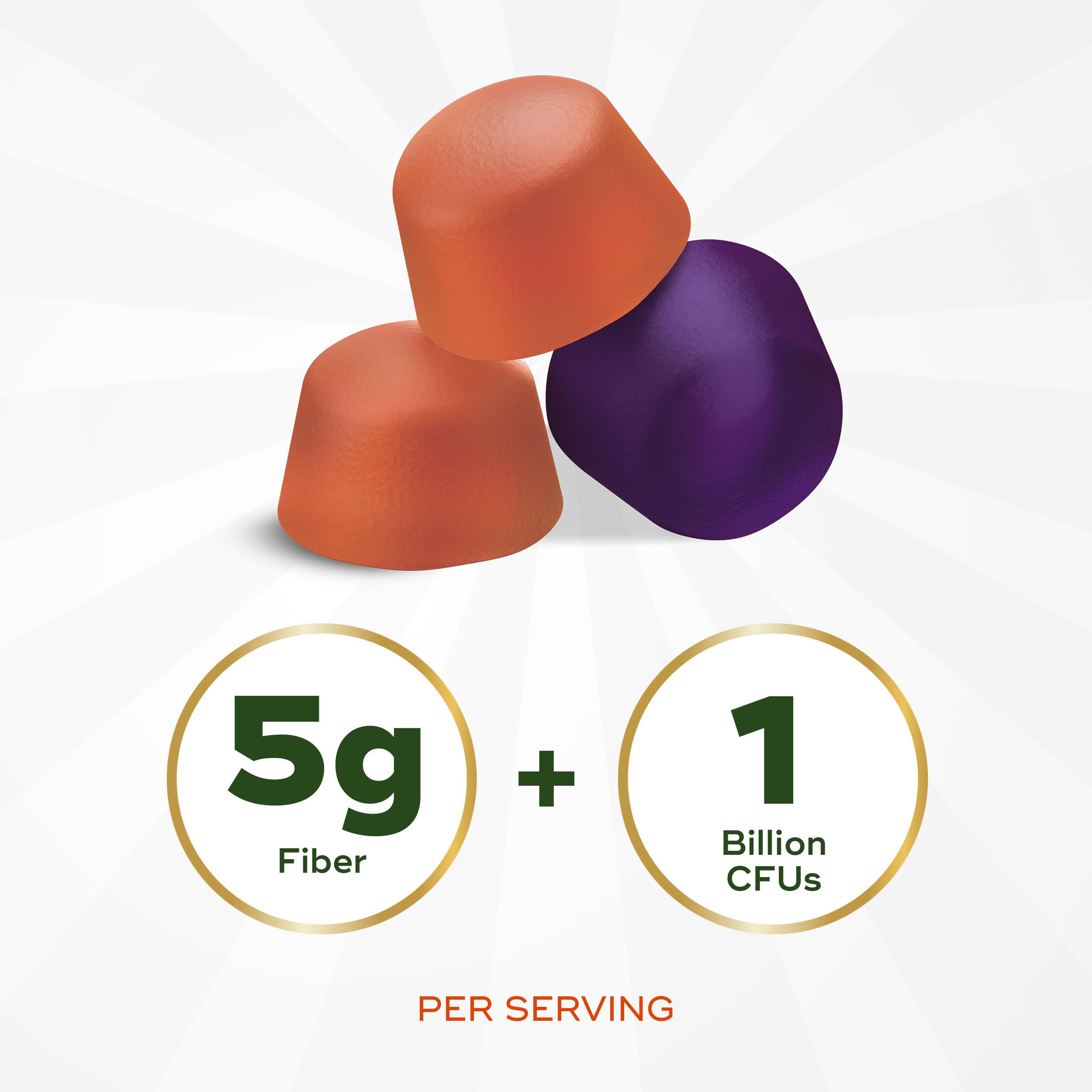 Align Probiotics + Fiber Gummies side view with product details