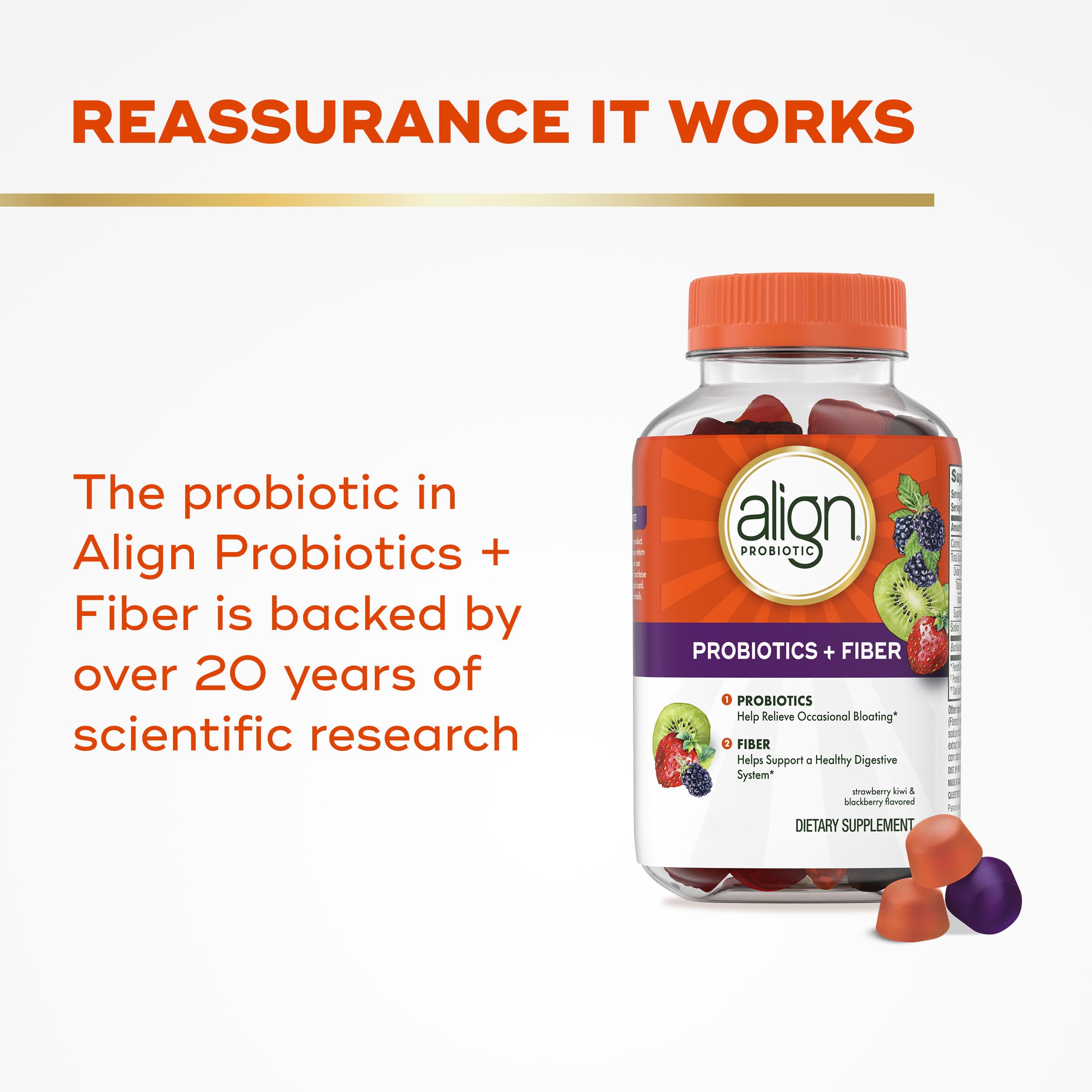 Align Probiotics + Fiber Gummies with a spoonful of gummies