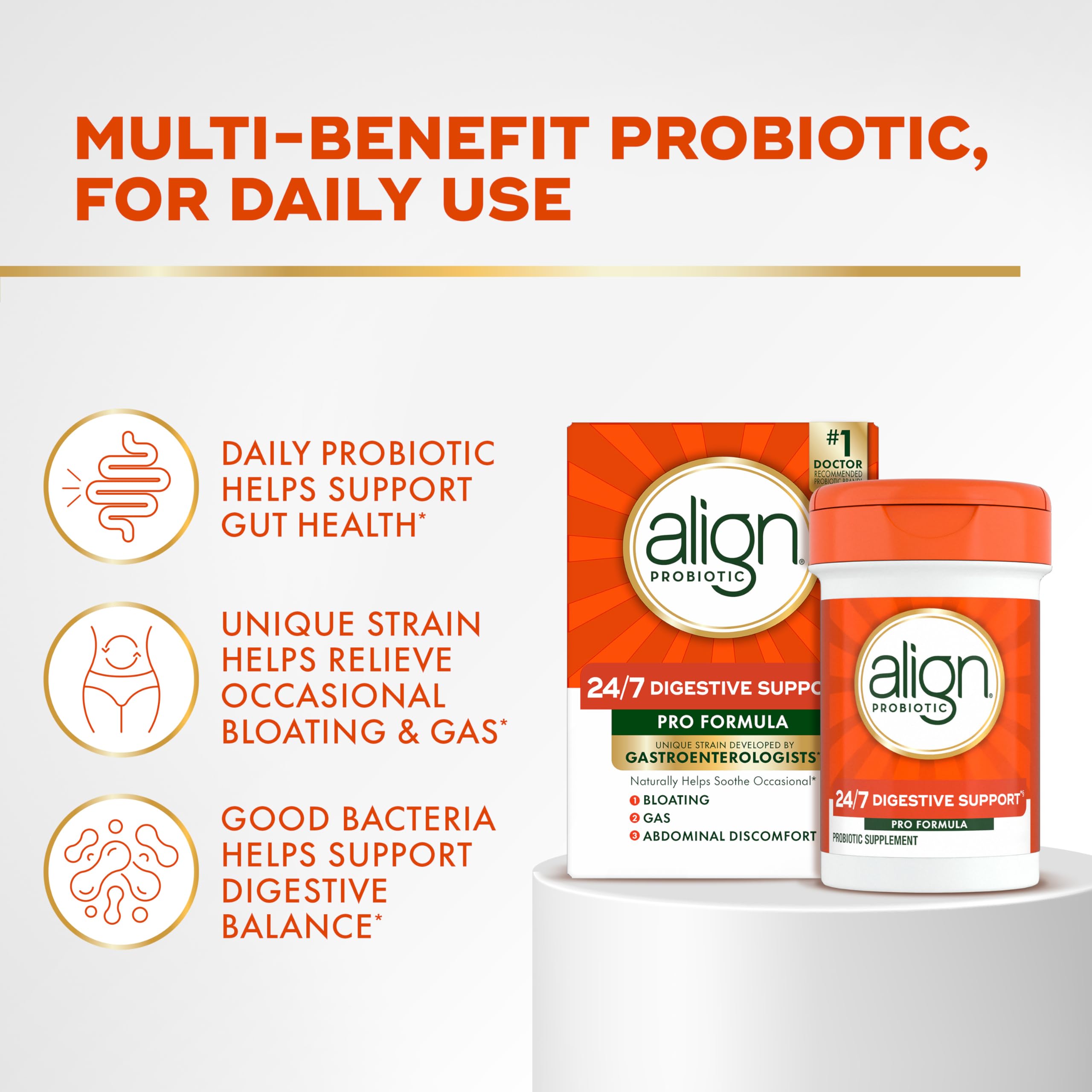 Align ProFormula Probiotic Capsules showing easy-to-swallow design