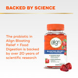 Align Relief Gummies displayed with fresh strawberries