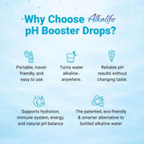 Alkalife Alkaline Water Drops 1.25 oz with glass of water