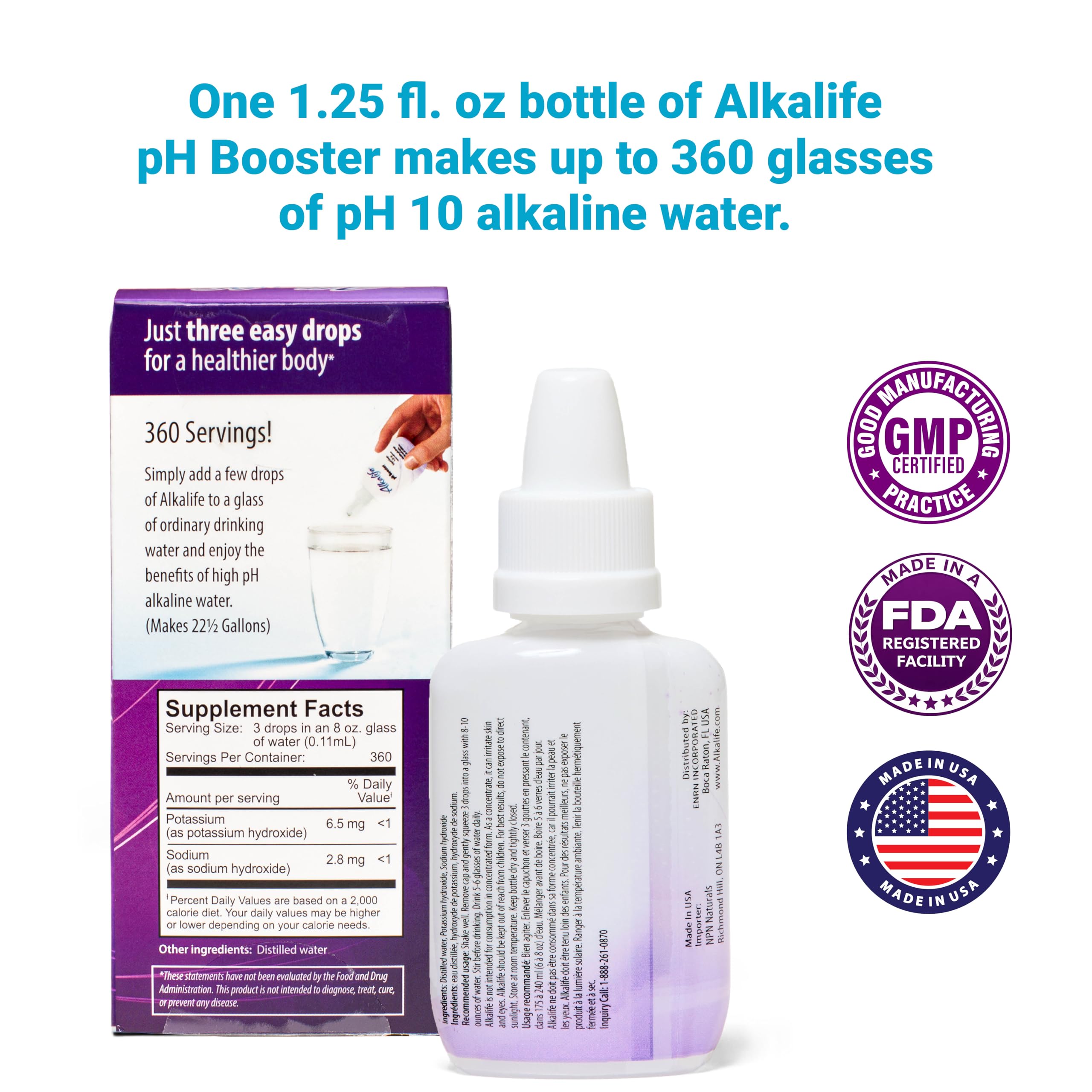 Alkalife Alkaline Water Drops 1.25 oz with measuring drops