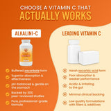 Alkaline for Life Alkalini-C Vitamin C Supplement 8oz in a glass of water