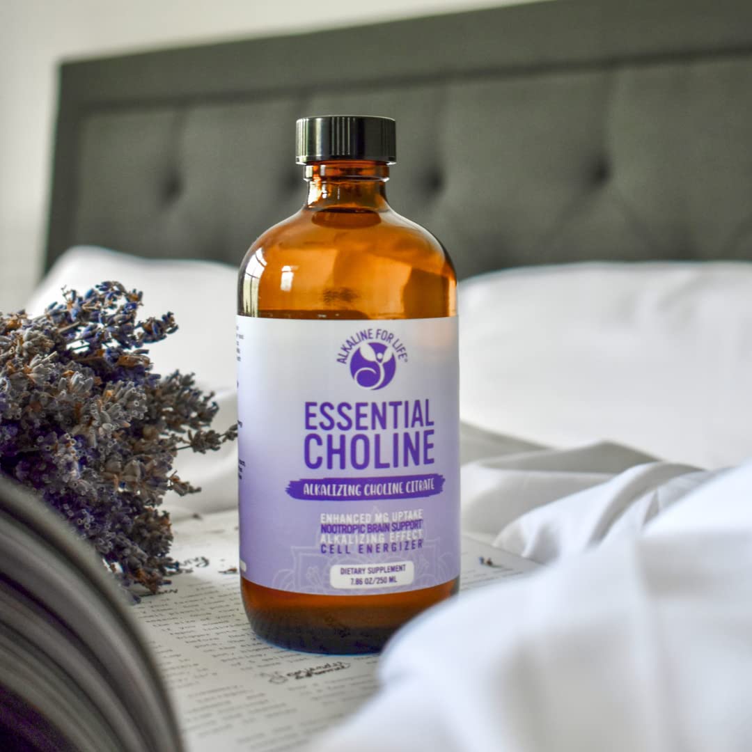 Alkaline for Life Liquid Choline Citrate 650mg on kitchen counter