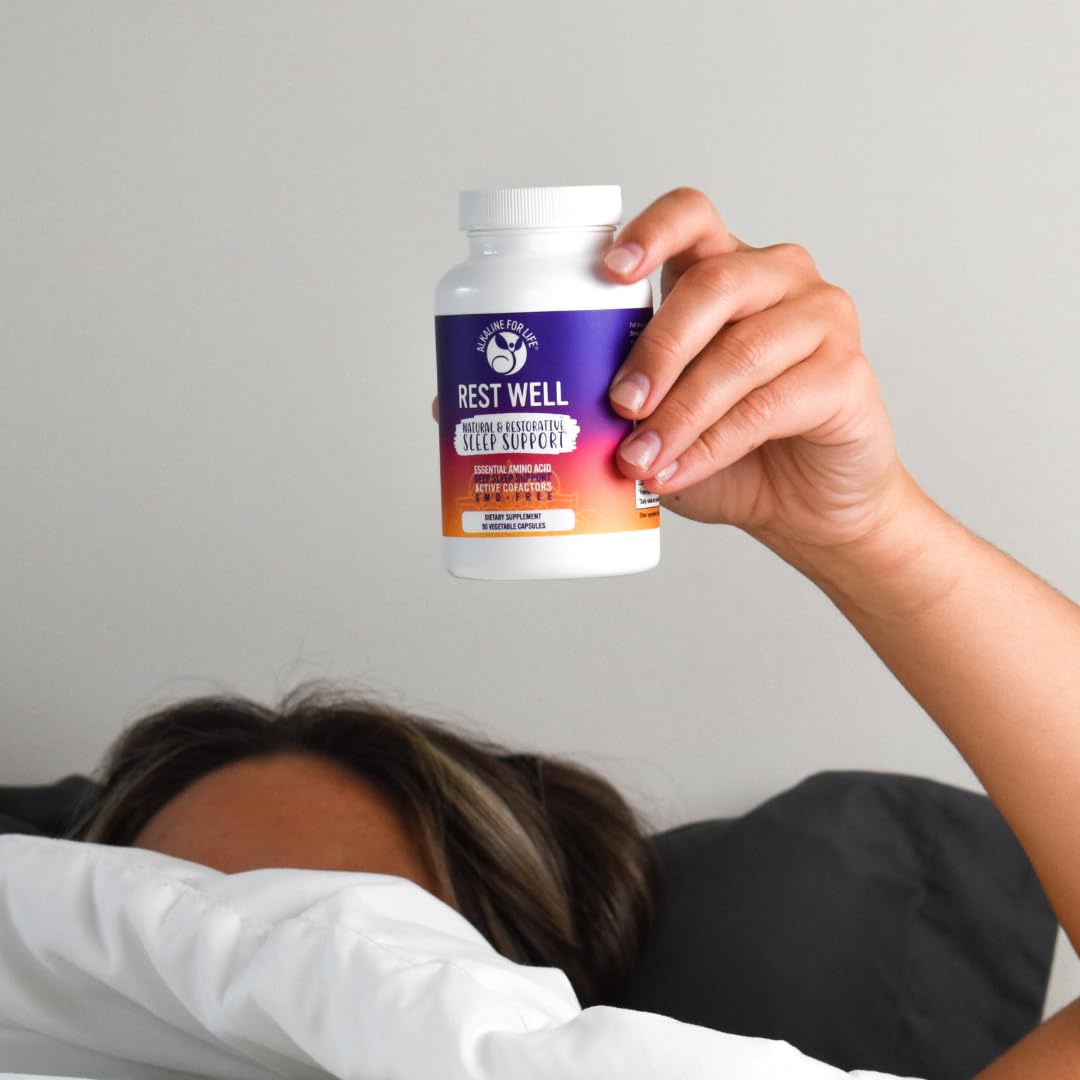 Alkaline for Life Rest Well Sleep Supplement capsules close-up