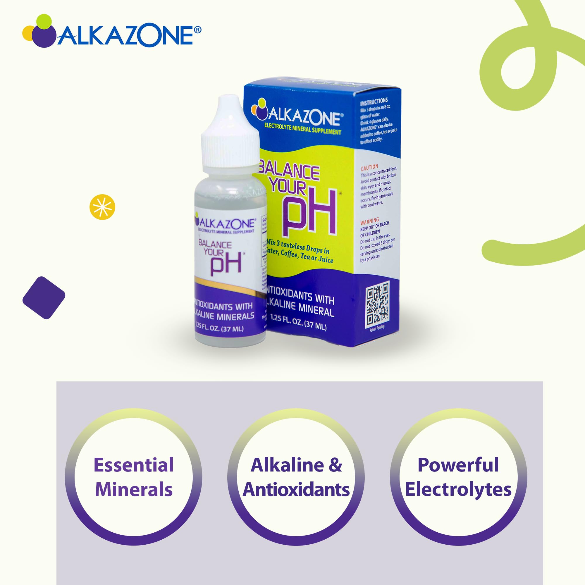 Alkazone Alkaline pH support Drops 1.25 oz on a kitchen counter