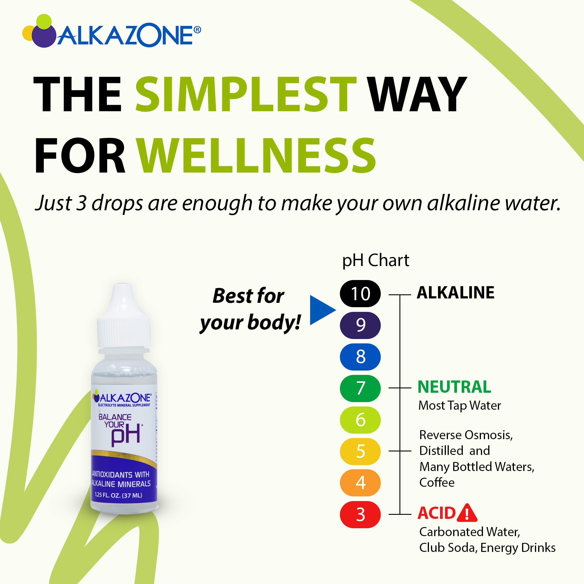 Alkazone Alkaline pH support Drops 1.25 oz with measuring drops