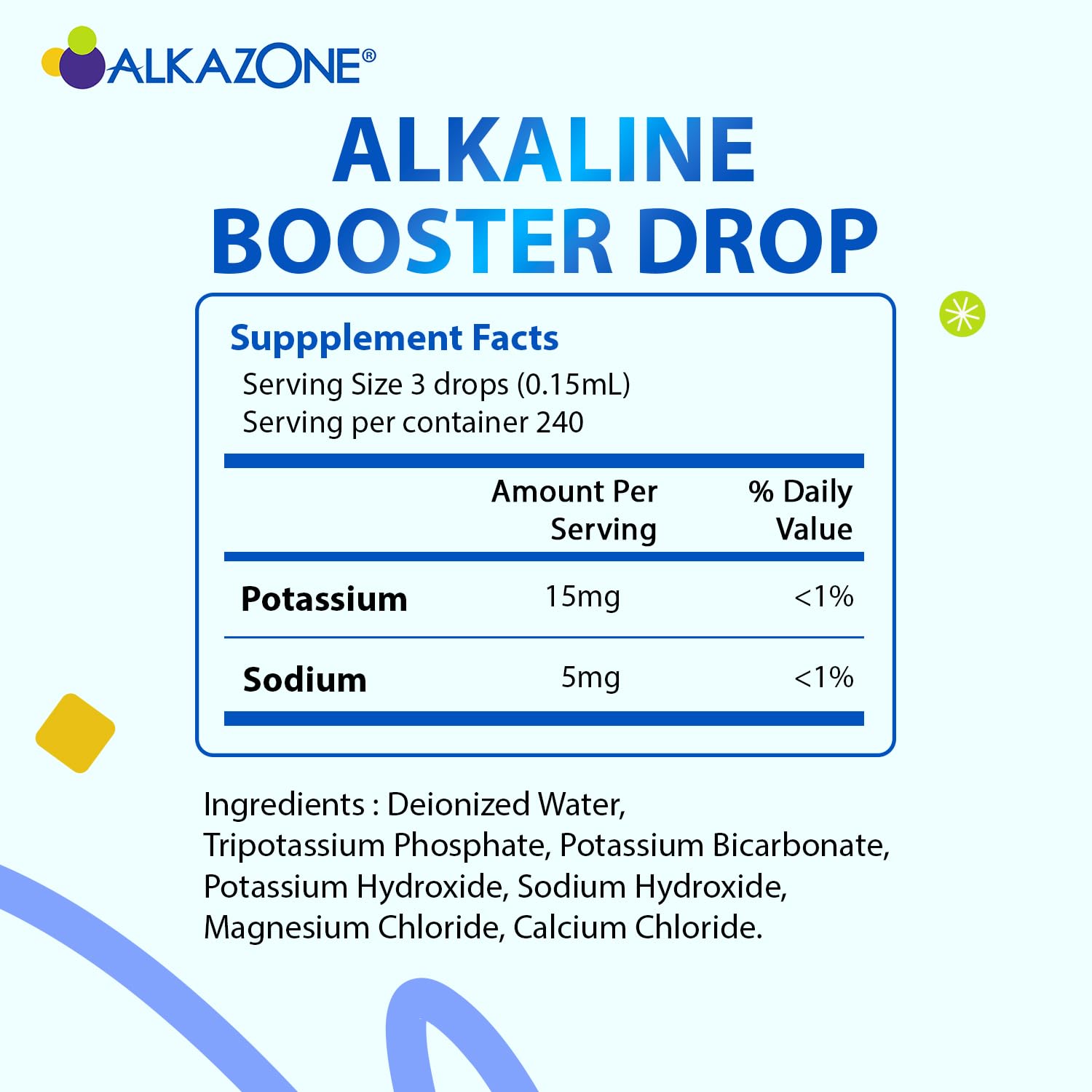 Alkazone Alkaline support Drop 1.25 oz side view
