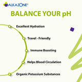 Alkazone pH Balance Drops 1.25 oz bottle on a kitchen counter
