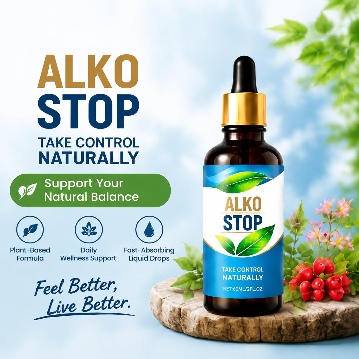 AlkoStop Alko Stop Drops 60ml with dropper
