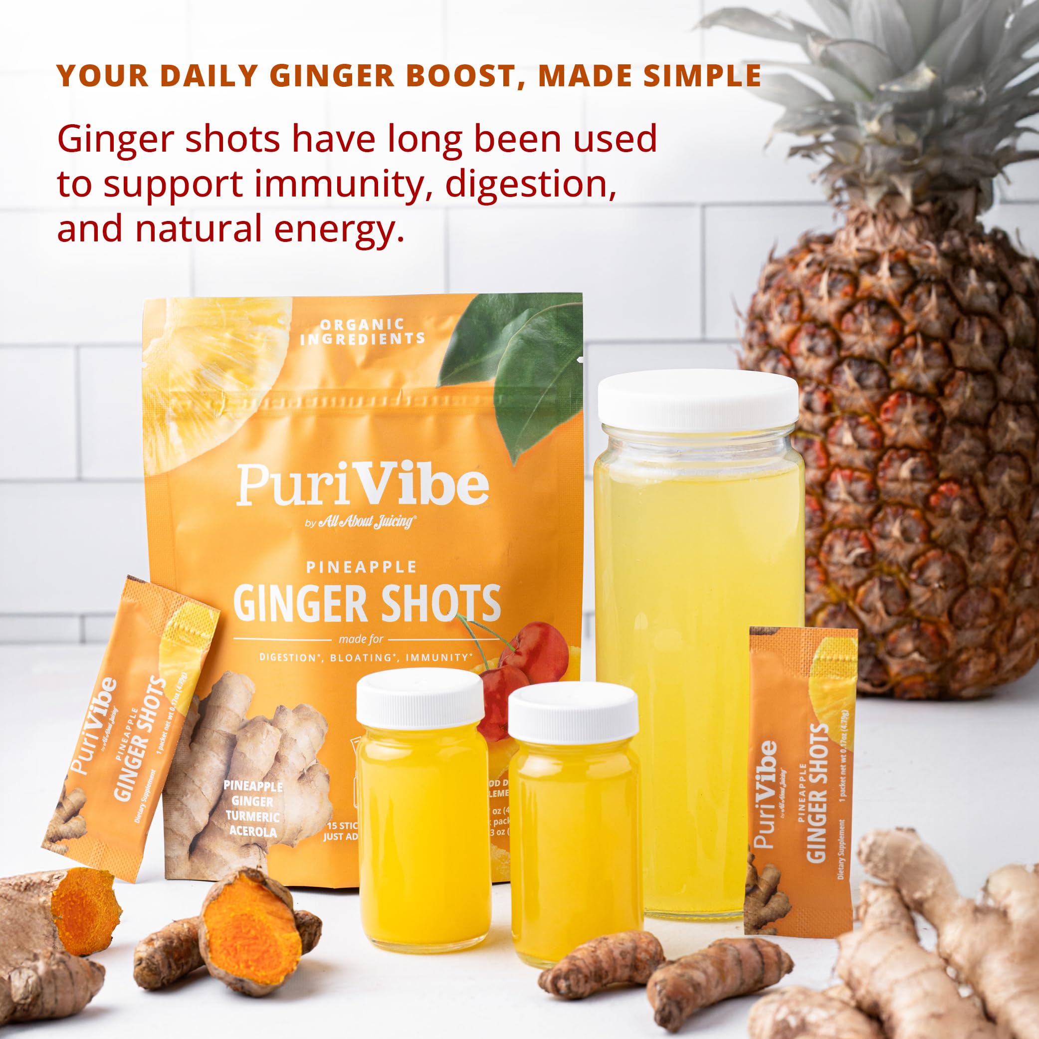 All About Juicing Pineapple Ginger Juice Powder packaging