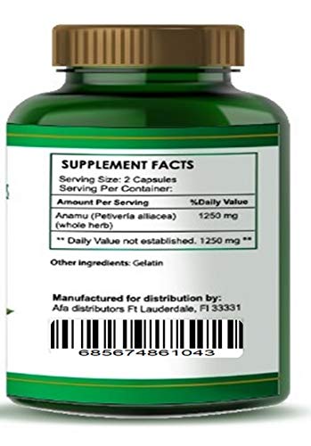 All Nue Anamu 1250 herbal supplement side view of bottle