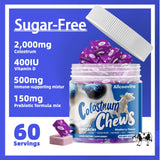 Allcoovita Colostrum Chews Blueberry flavour individual chew
