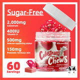 Allcoovita Colostrum Chews bottle with chews displayed