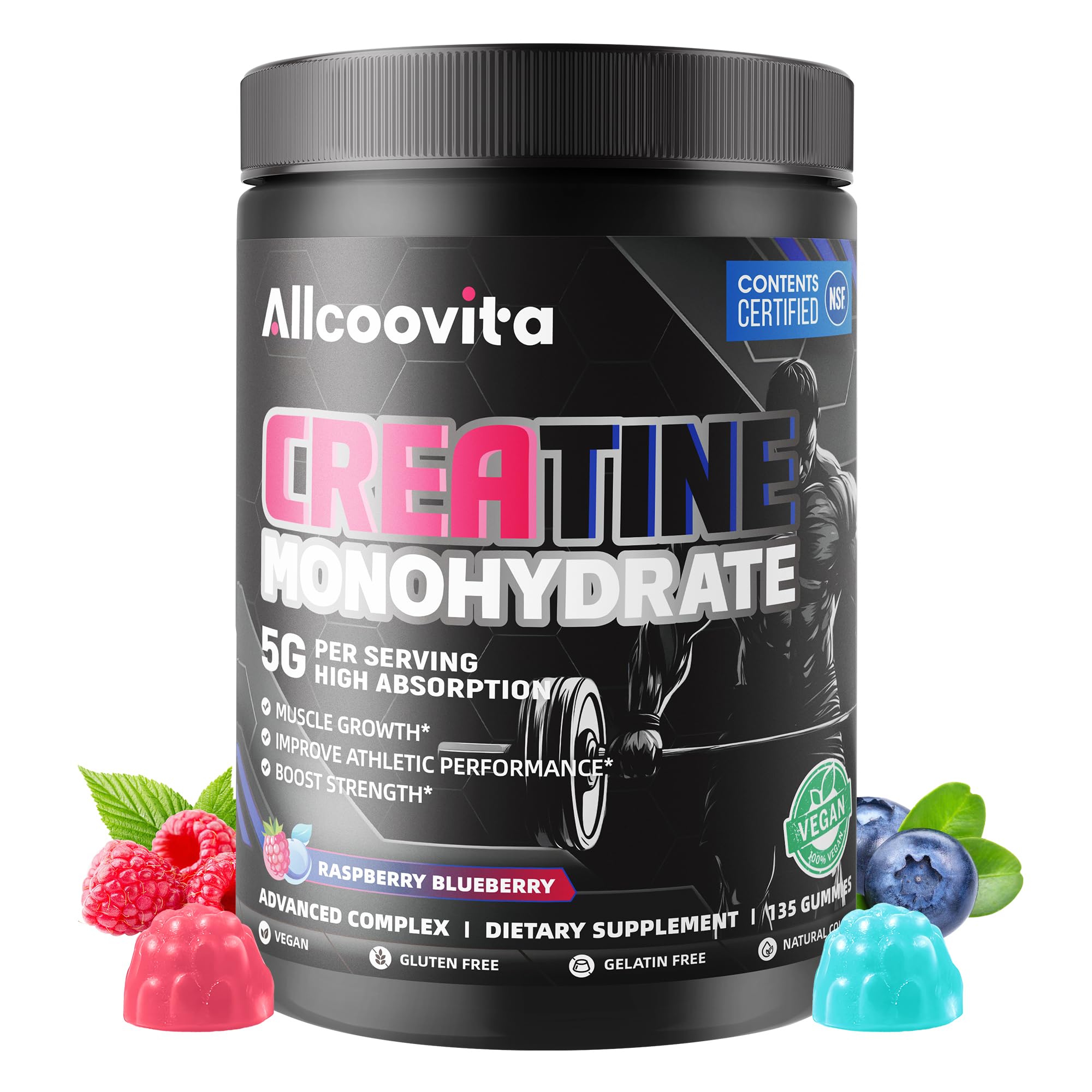 Allcoovita Creatine Gummies 500g front view