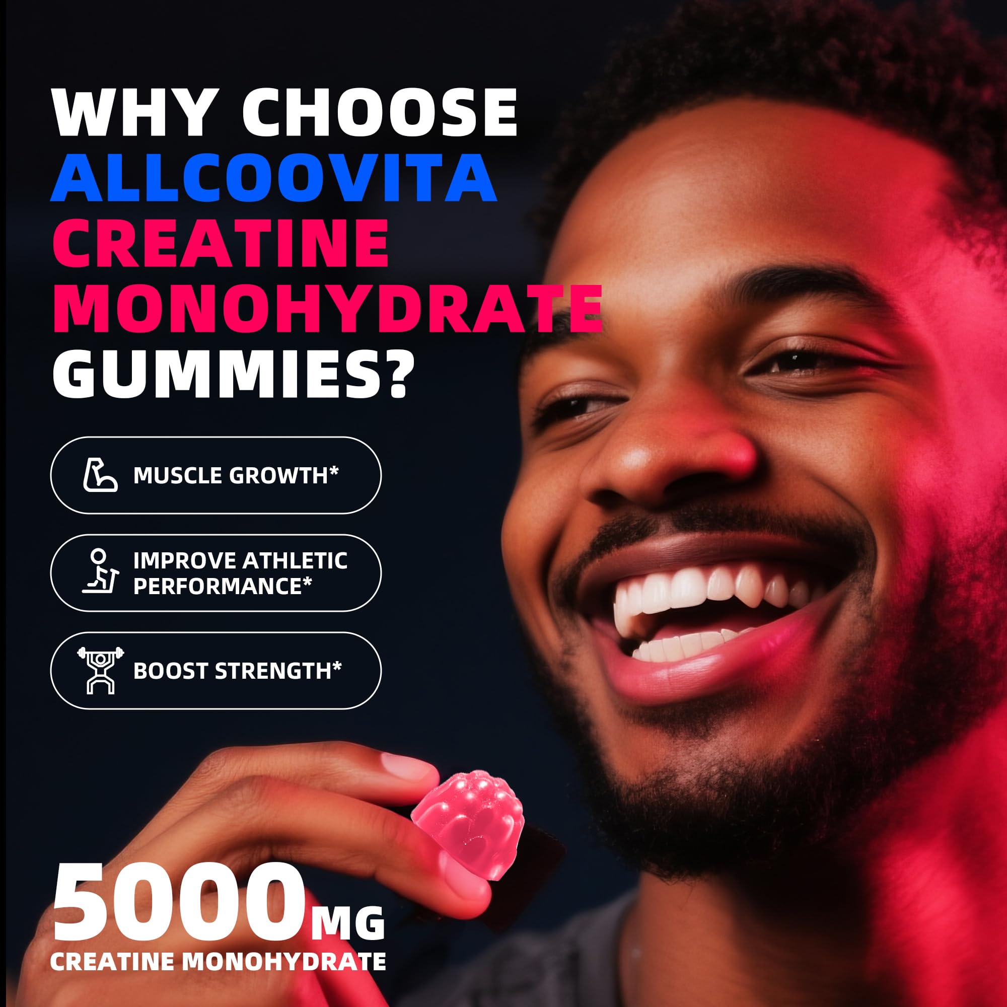 Allcoovita Creatine Gummies packaging side view