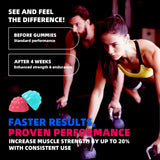 Allcoovita Creatine Gummies with fitness equipment