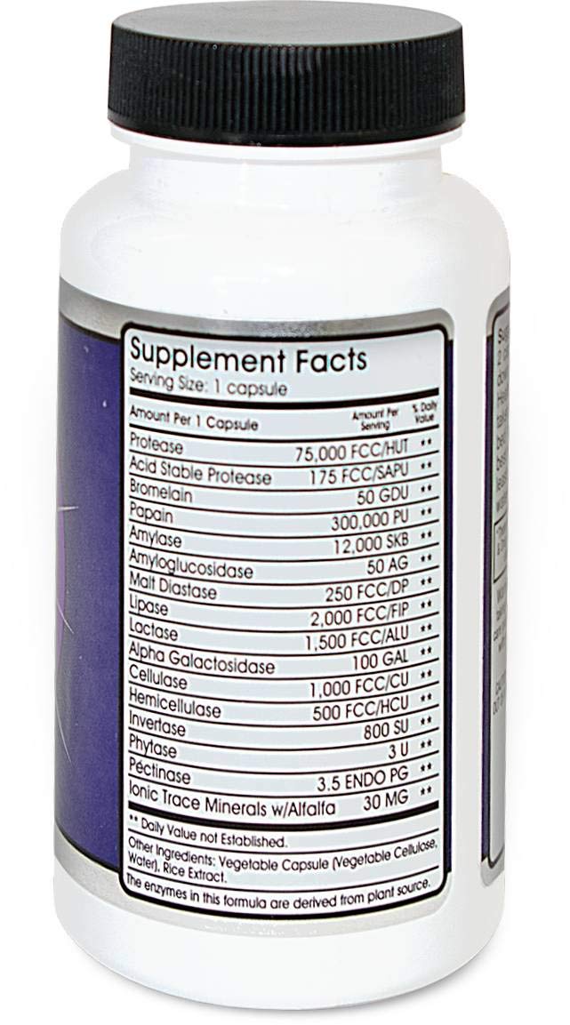 Allegany Nutrition Multi-Enzyme Supplement 83g side view