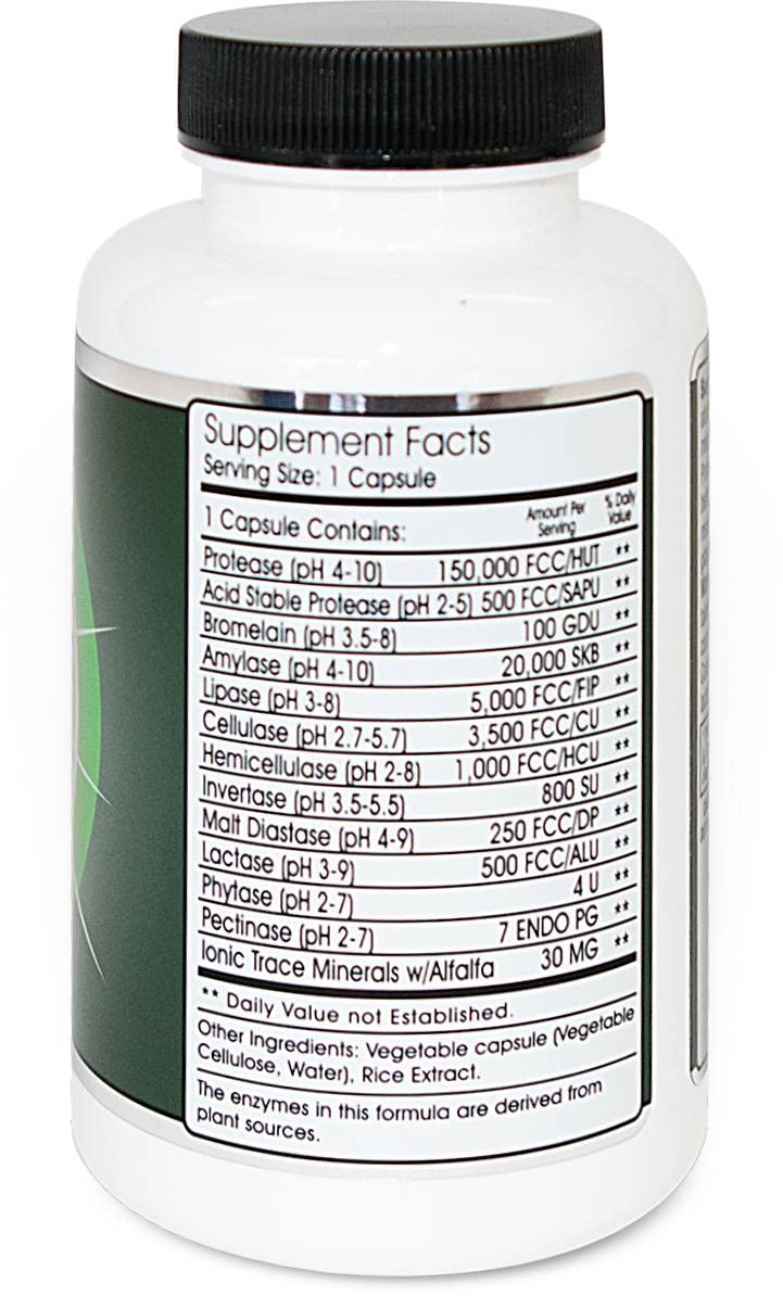 Allegany Nutrition Multi-Enzymes bottle side view