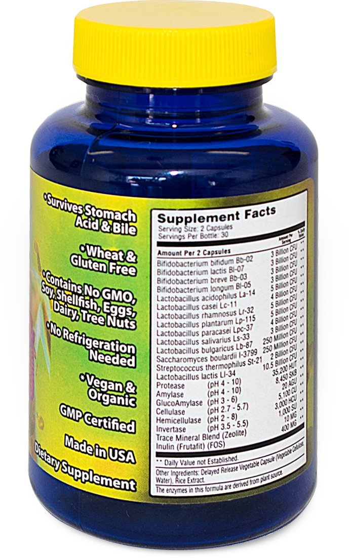 Allegany Nutrition Probiotic Supplement side view showing capsule